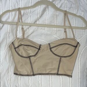 Princess Polly Beige Top with Black Accents
